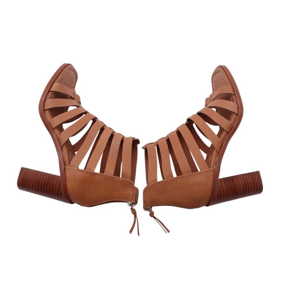 Sofft Tan Strappy Block Heel Sandals - Picture 11 of 13